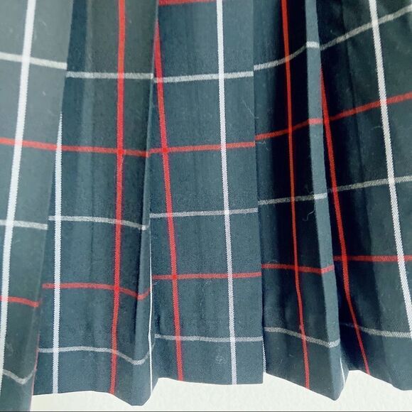 Burberry classic check print pleated wool skirt vintage size 4 - Picture 6 of 11